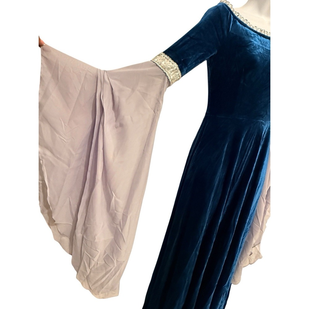Daizbella S Renaissance Medieval Velvet Gown Bell Sleeve Faire LARP Costume - Picture 5 of 10